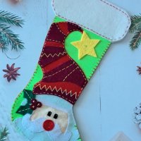 Коледен чорап за камина / лакомства / декорация, снимка 1 - Декорация за дома - 38650482