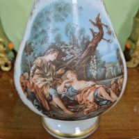 Страхотна антикварна колекционерска френска стъклена ваза Опалин , снимка 5 - Вази - 43813990