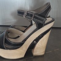 Дамски сандали с висок ток и платформа. Естествена кожа. Джиани, снимка 4 - Сандали - 38061052