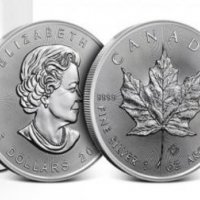 сребърна монета 1 оз 1 oz кленов лист, снимка 1 - Нумизматика и бонистика - 39475378