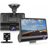 Видеорегистратор за кола АТ D123 4.3 инча монитор с 3 камери, снимка 1 - Аксесоари и консумативи - 36548637