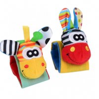 Детски играчки дрънкулки, комплект дрънкалка за крачета и китките, чорапки, снимка 3 - Дрънкалки и чесалки - 35108554