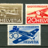 Швейцария 1944 -въздушна поща "самолети" чиста комплектна серия, снимка 1 - Филателия - 36443934