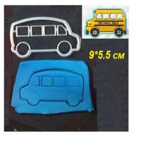 Училищен автобус пластмасов резец форма фондан тесто бисквитки, снимка 1 - Форми - 26737014