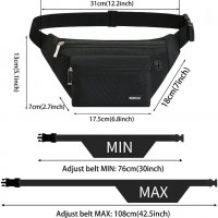 Нова Водоустойчива чанта за талия Удобна за спорт, колоездене, бягане, снимка 2 - Чанти - 33687914