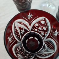 Кристални чаши рубин за ракия, снимка 5 - Чаши - 38334882