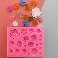 21 вида роза рози розичка силиконов молд форма фондан шоколад гипс смола торта декор, снимка 4 - Форми - 33323262
