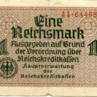 Германски Райхсмарки - Една марка 1939-40 г., снимка 1 - Нумизматика и бонистика - 35416003