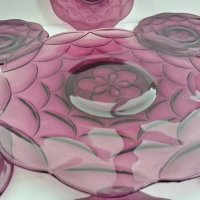 Стъклени чинии цветно лилаво стъкло, снимка 6 - Антикварни и старинни предмети - 27012145