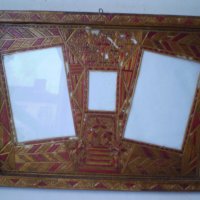 Старинна рамка за снимки ръчно изработена от сламки, снимка 9 - Антикварни и старинни предмети - 36599519