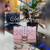 Луксозна розова чанта Pinko koдBr 666, снимка 1 - Чанти - 32758023
