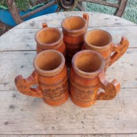 Стари дървени чаши - халби, снимка 1 - Други ценни предмети - 40229238