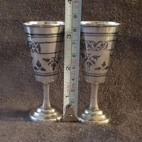 Сребърни сребро с позлата и ниело чифт руски перфектни чашки чаша, снимка 7 - Антикварни и старинни предмети - 39567516