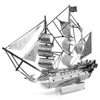 3D лазерно изрязан металeн пъзел Black Pearl Pirate Ship - Направи си сам., снимка 4 - Пъзели - 43156990