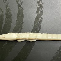 Фигурка "Крокодил" от слонова кост, снимка 5 - Статуетки - 44132842