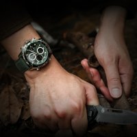 Мъжки часовник Naviforce Military Watch, Сребрист / Зелен, снимка 6 - Мъжки - 40246326