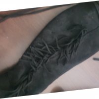 Велурени чизми с ресни , снимка 4 - Дамски ботуши - 28030499