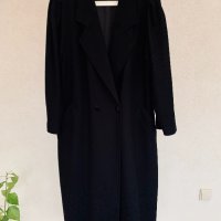 Дълго черно модерно палто,80% вълна, снимка 7 - Палта, манта - 35519840