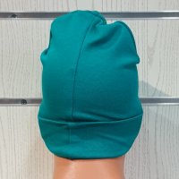 Нова мъжка зимна шапка с подгъв в зелен цвят, снимка 4 - Шапки - 39325427