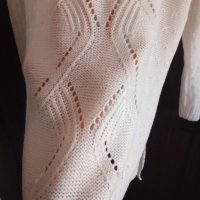 бяла блуза плетиво с удължен гръб , снимка 3 - Блузи с дълъг ръкав и пуловери - 27892743