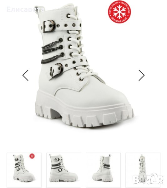 Дамски модерни бели топли боти , снимка 1