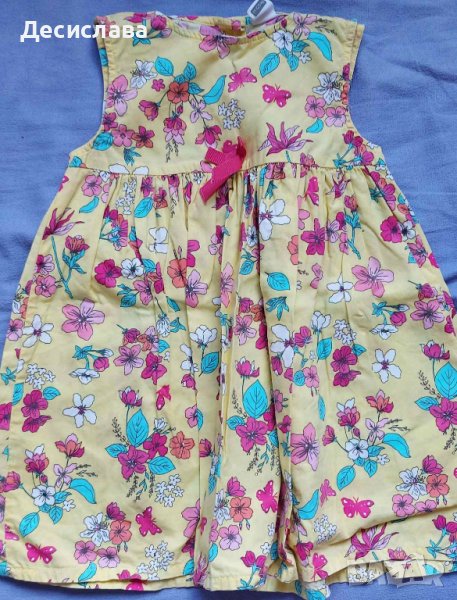 Пъстра памучна рокличка за момиченце размер 86-92 см // 1,5-2,5 години, снимка 1