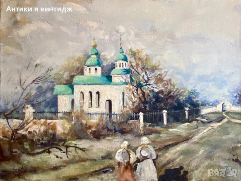 Маслена картина Руски сюжет платно, снимка 1