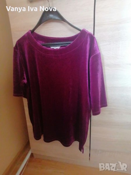 Лилава плюшена блуза, снимка 1