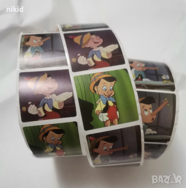 100 бр Пинокио малки самозалепващи лепенки стикери за ръчна изработка за подарък, снимка 1