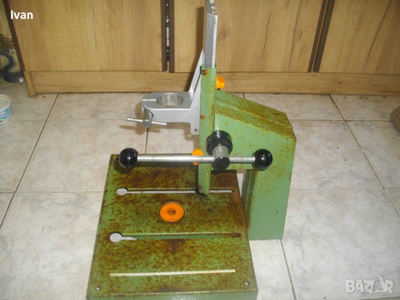 6кг-Голяма Стойка За Бормашина-Работен Ход85мм-ф43мм-С Тресчотка-Прецизна-Немска Профи-WOLFCRAFT 540, снимка 1