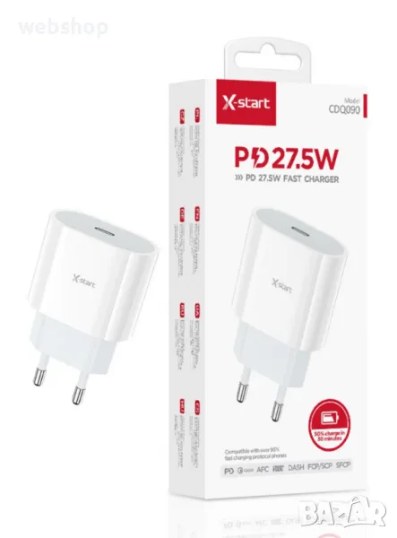 Мрежов Адаптер за бързо зареждане, Fast charge 27.5W , Type-c, снимка 1