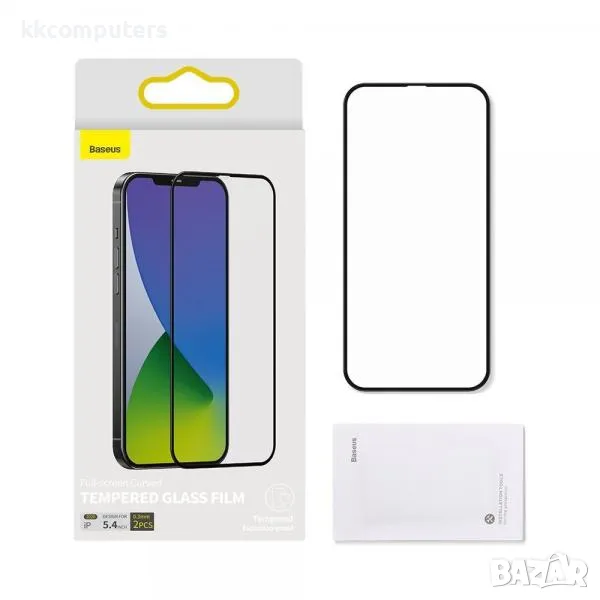 Baseus EYE KA01 (2бр.) Стъклен screen protector 0.3 / Full-Curved/ за iPhone 12 Mini 5.4 Баркод : 24, снимка 1