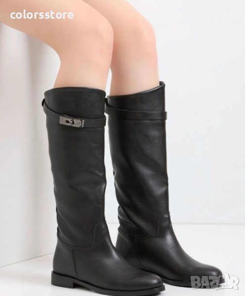 Равни ботуши - черна кожа - НS22, снимка 1