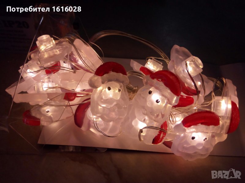 LED светещи гирлянди дядо Коледа и Снежко., снимка 1