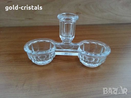 Стара стъклена солница , снимка 1