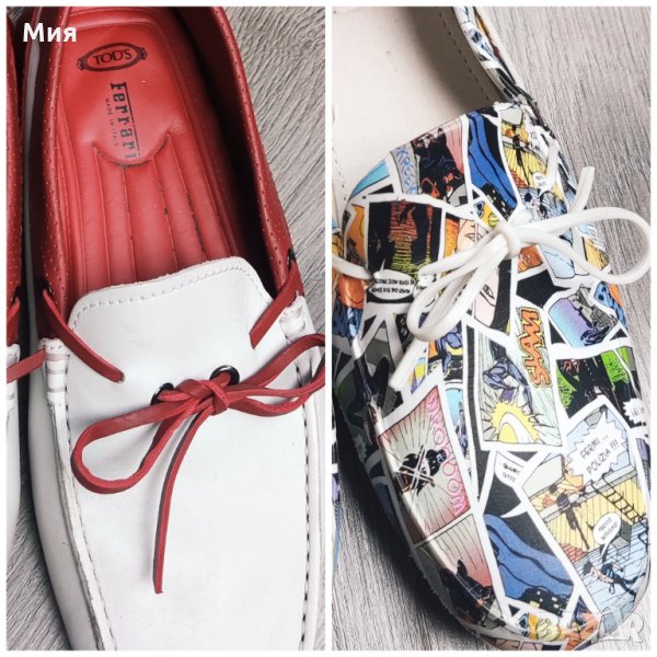 Оригинални италиански мъжки обувки Ferrari Tod's и обувки WOZ, снимка 1