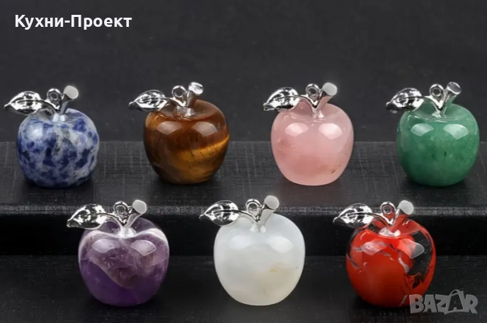 минерал минерали под формата на ябълки комплект от 7 броя, снимка 1