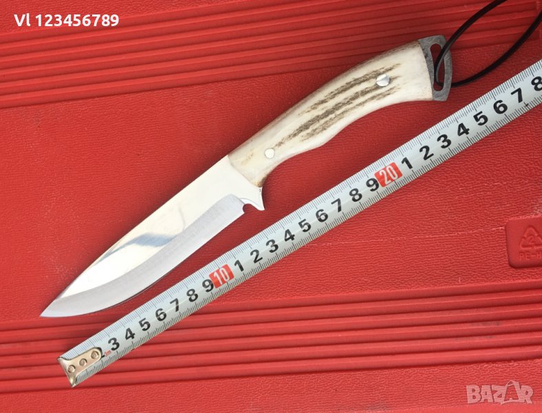 Чудесен ръчно направен нож,чирени еленов рог 130х235Турция, снимка 1