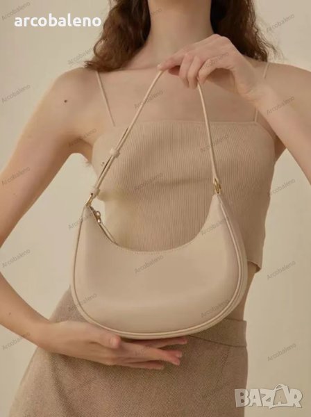 Дамска елегантна чанта от изкуствена кожа Messenger полумесец, 2цвята - 024, снимка 1