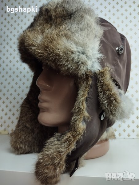 Мъжка шапка заешка ушанка - мшзу18, снимка 1