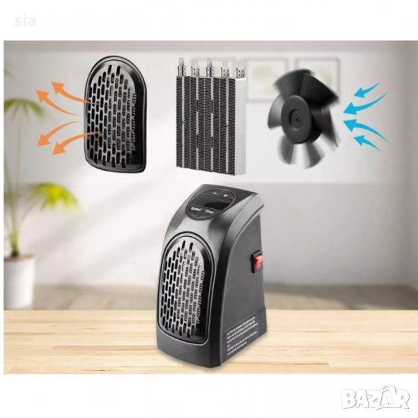 Вентилаторна печка, мини духалка, 400W, с таймер, Отопление/ Охлаждане, снимка 1