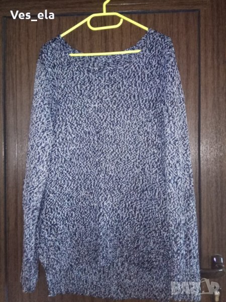 дълга зимна туника плетиво с удължен гръб и странични цепки, снимка 1