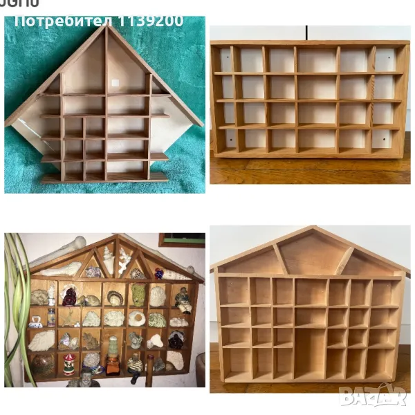3бр френски винтидж етажерки от дърво за миниатюри, снимка 1