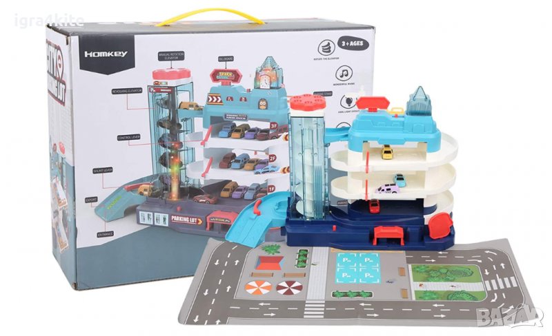 Топ Триетажен паркинг с асансьор, колички, постелка, звук и светлини, снимка 1