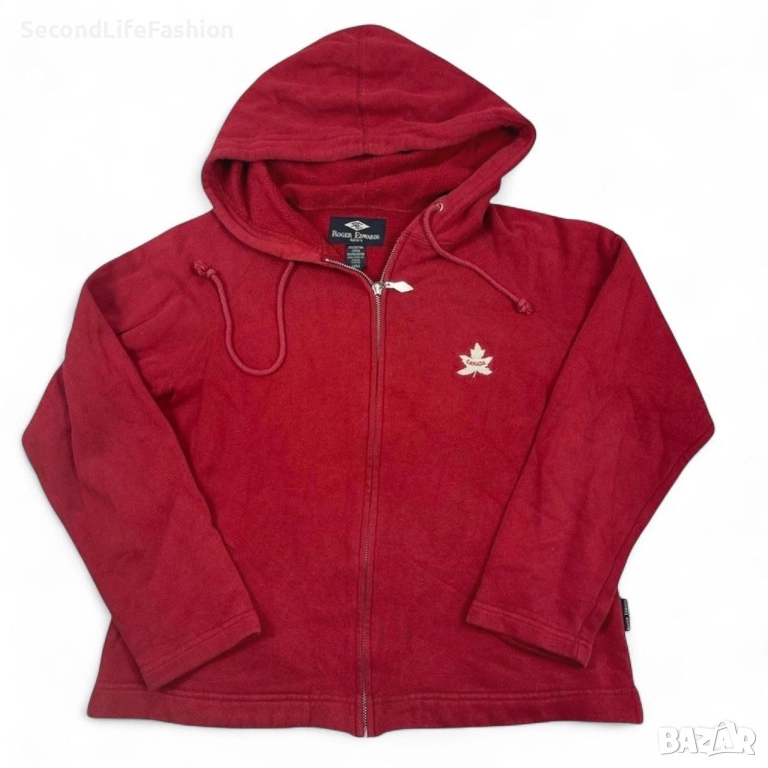Мъжко спортно яке Roger Edwards Sport с лого, червено и цип, размер M, Канада, снимка 1