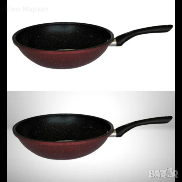 Тиган Уок Rosberg R51320G26, 26см., Мраморно покр., Индукция, Бордо меланж, снимка 1