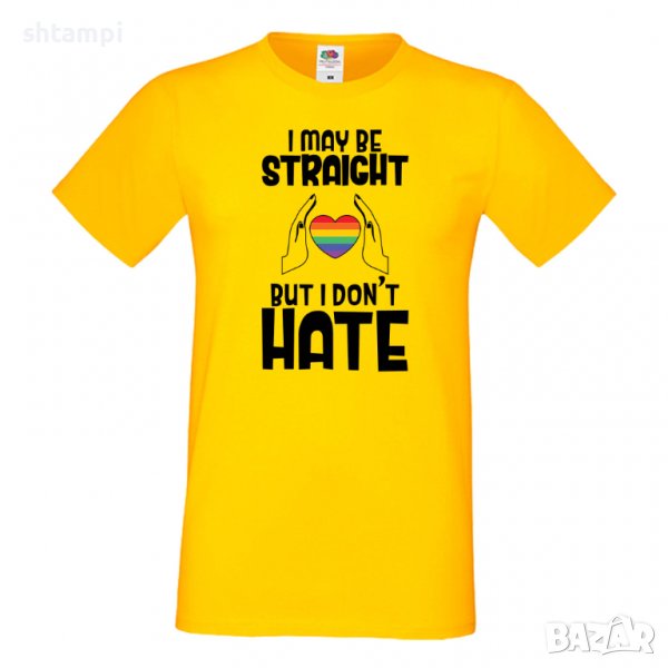 Мъжка тениска I May Be Straight But I Don't Hate Прайд,Празник.Повод,Изненада, снимка 1