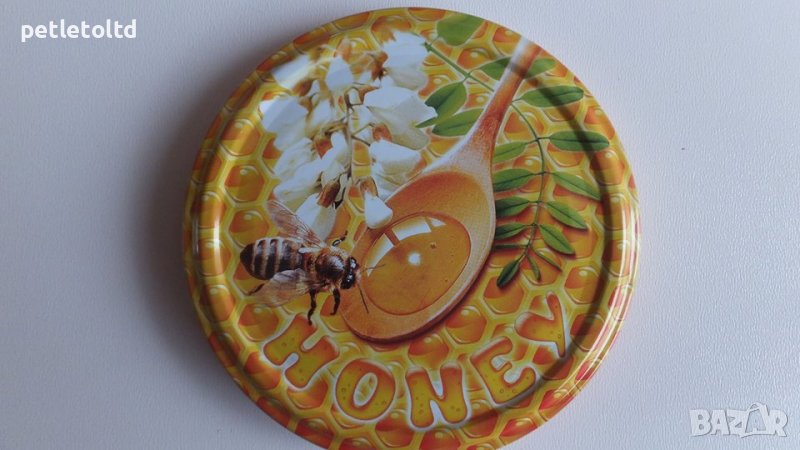 Капачки за стъклени буркани с пчелен мед серия АКАЦИЯ, снимка 1