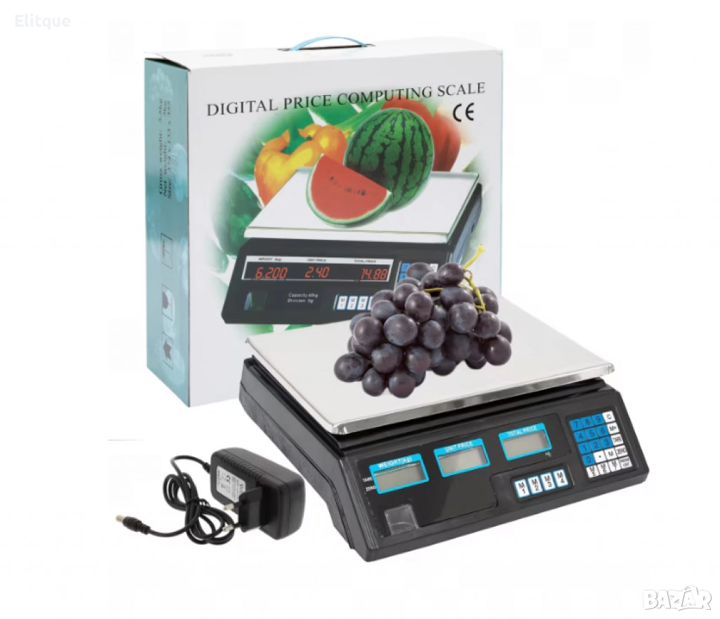 Електронен кантар с капацитет 40 кг и вградена батерия, снимка 1