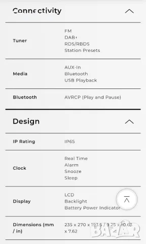 Строително радио Sangean U5 DBT, снимка 7 - Радиокасетофони, транзистори - 49346348